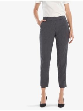 MM Lafleur Black Pinstripe Ankle Pants